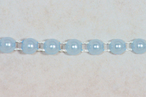 Blue Fused Pearl String Half Beads 6mm 36 Yards