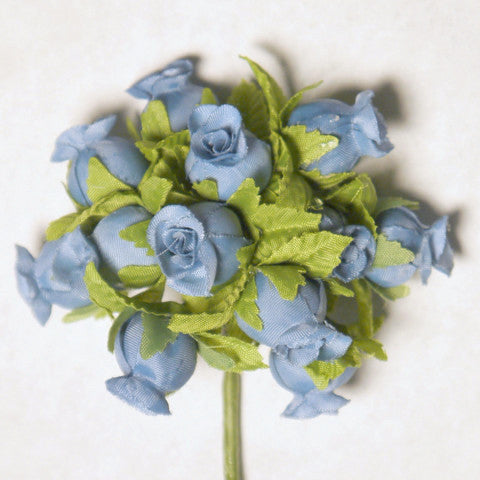 Dusty Blue Poly Rose Silk Flowers 0.75'' 144pcs