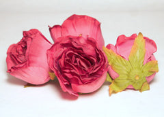 Dusty Rose Large Silk Rose Bud Heads