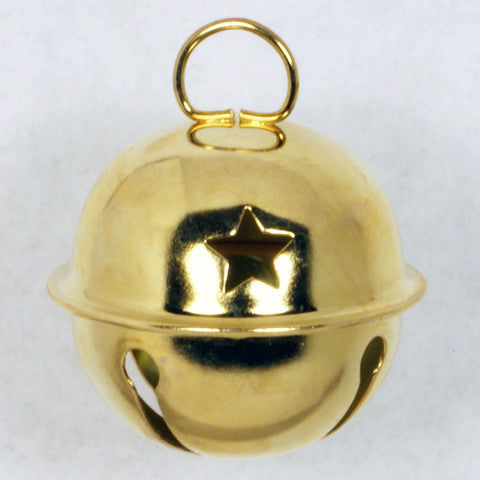 Gold Jingle Bells with Stars 12pcs