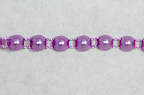 Lavender Fused Pearl String Half Beads 6mm 36 Yards