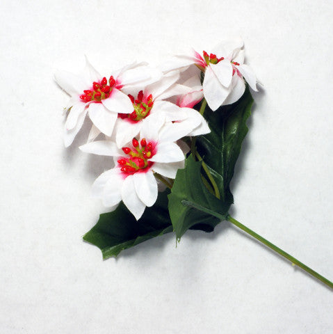 White Poinsettia Silk Flowers 2''