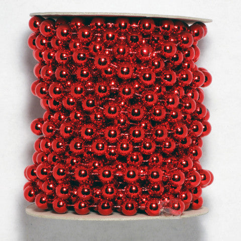 Red Fused Pearl String Beads 10mm 11 Yards