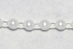 white pearl half beads