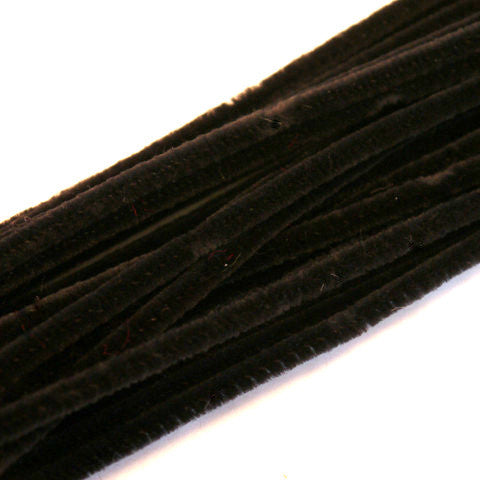 Black Chenille Stems 6mm 100pcs