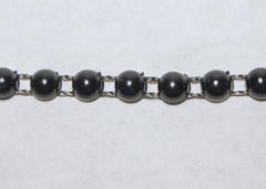 Black Fused Pearl String Half Beads 6mm