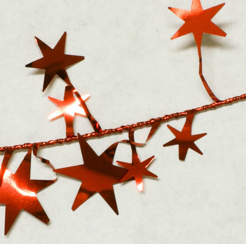 Metallic Red Star Garland 9' 1pcs