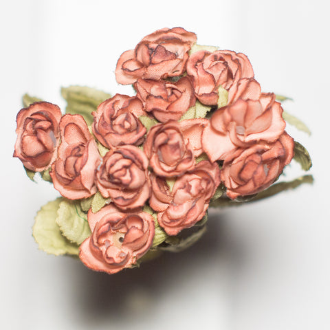 Dusty Rose Mini Rose Silk Flowers 0.5''