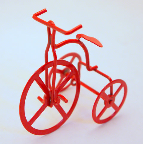 red enamel tricycle ornaments