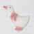 Flocked Miniature Geese Flat White with Red Scarf 1'' 12pcs