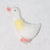 Flocked Miniature Geese Flat White with Yellow Scarf 1'' 12pcs