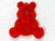 Flocked Miniature Teddy Bears Flat Red 1.25'' 12pcs