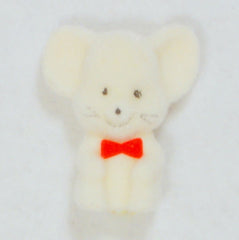 Flocked Miniature Mouse Rounded Off White  1'' 12pcs