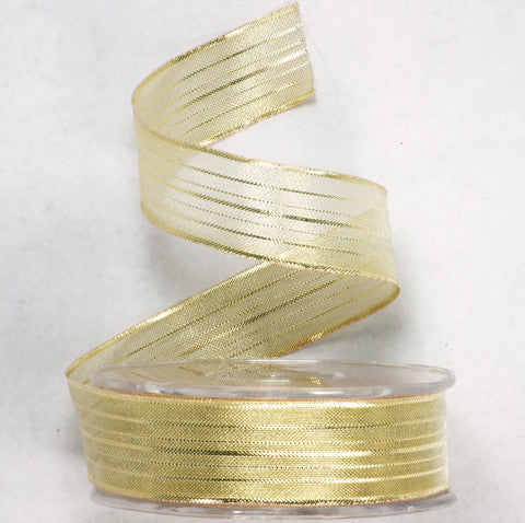 Ribbon Gold Mesh Wire 1'' 25 Yark