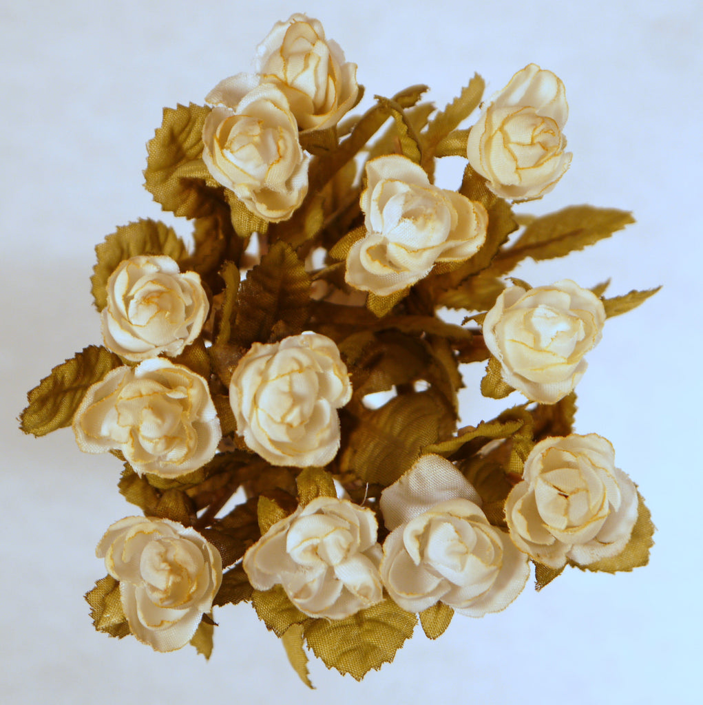 Formosa Crafts - Ivory Mini Rose Silk Flowers 0.5