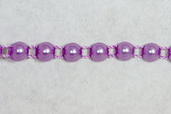 Lavender Pearl String Half Beads 6mm
