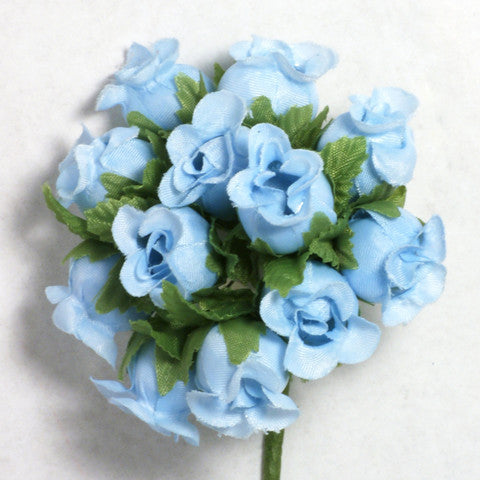 Light Blue Poly Rose Silk Flowers 0.75'' 144pcs