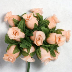 peach poly rose silk flowers