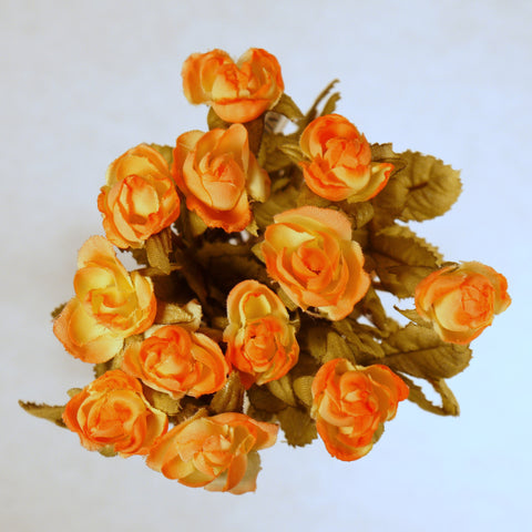 Peach Mini Rose Silk Flowers 0.5''
