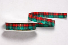 Plaid Christmas Ribbon 5/8''