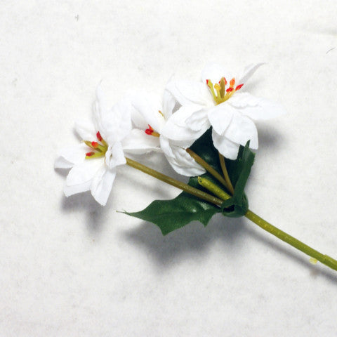White Poinsettia Silk Flowers 1.5''