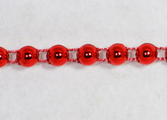 Red Fused Pearl String Half Beads 6mm 36 Yards