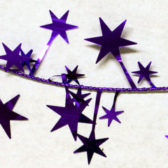 Metallic Purple Star Garland 9' 1pcs