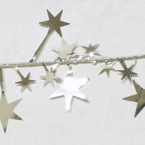 Metallic Silver Star Garland 9' 1pcs