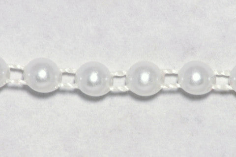 Formosa Crafts - White Pearl String Half-Beads 6mm 36 Yards