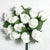 white poly rose silk flowers