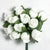 white poly rose silk flowers