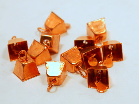 Copper Mini Cow Bells 9mm 12pcs