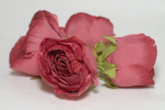 mauve rose bud head silk