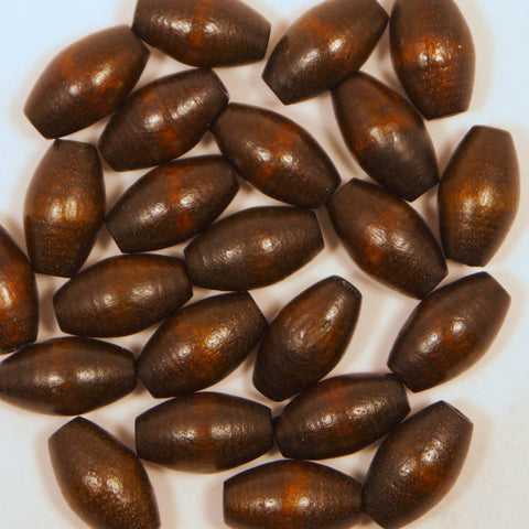 Dark Brown Oval Wood Beads 100pcs