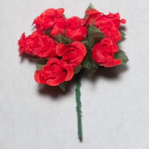 Red  Poly Rose Silk Flowers 0.75'' 144pcs