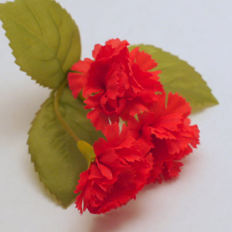 Red Carnation Silk Flowers 12pcs
