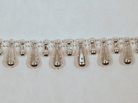 Silver Fused Tear Drop String Beads 5mm 10 Yards