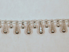 Silver Fused Tear Drop String Beads 5mm 10 Yards