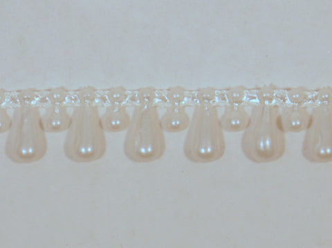 White Fused Tear Drop String Beads 5mm 10 Yards