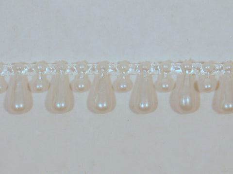 White Fused Tear Drop String Beads 5mm 10 Yards