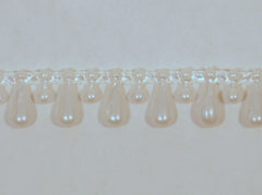 White Fused Tear Drop String Beads 5mm 10 Yards